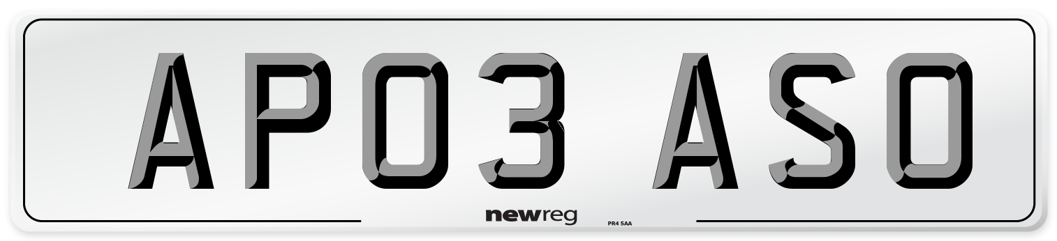 AP03 ASO Number Plate from New Reg